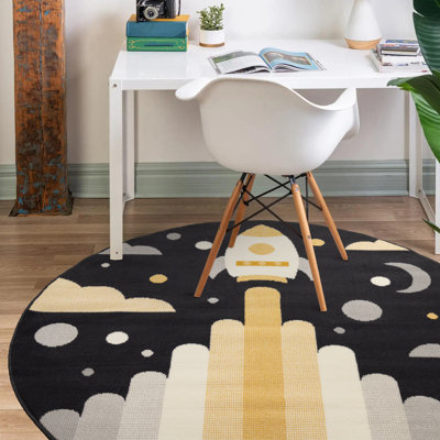 Tapis rond 5 x 5 Space Rocketship
