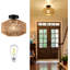 Plafonnier Boho, mini lustre en rotin avec ampoule à DEL à intensité variable, plafonnier tissé à la main pour le couloir, la cuisine, le vestibule et le salon