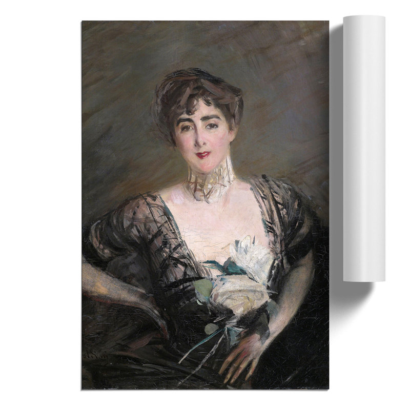 Josefina Alvear De Errazuriz by Giovanni Boldini - Unframed Painting, 84cm H x 59cm W x 0.1cm D