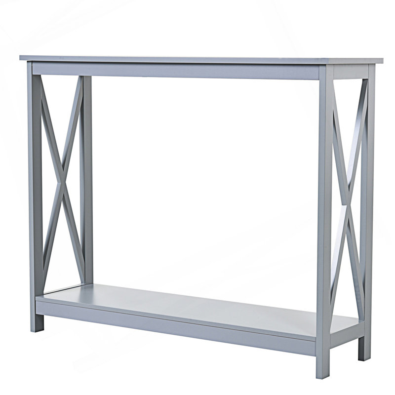 2-Tier Console Table, Sofa Side Table With Storage Shelf, Behind Sofa Table