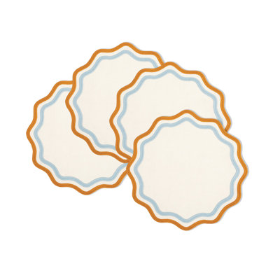 Colorblock Embroidered Linen Placemats