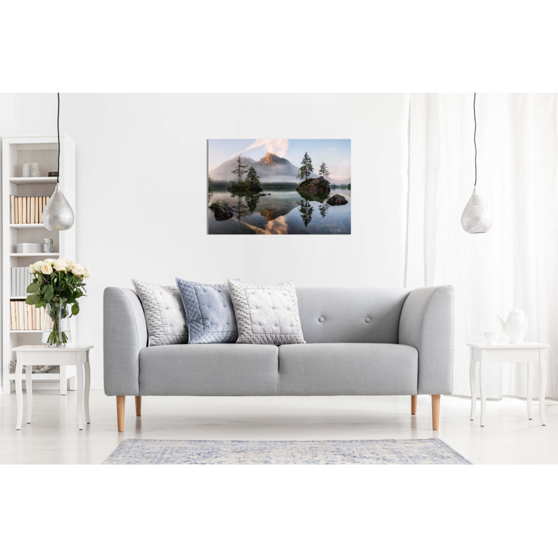 Mountain Reflection On A Lake - Wrapped Canvas Print, 31cm H x 46cm W