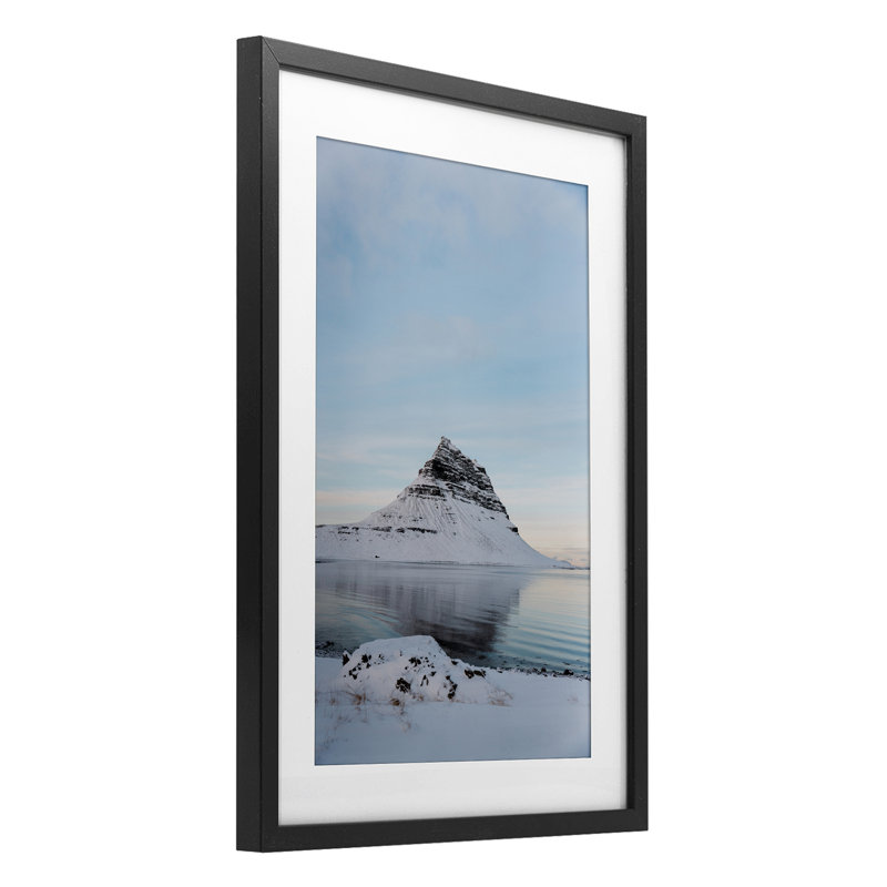 Scénique péninsule de l'Islande, reproduction sous verre, conception de Jade Sharp Photo, H 20 po x l 14 po