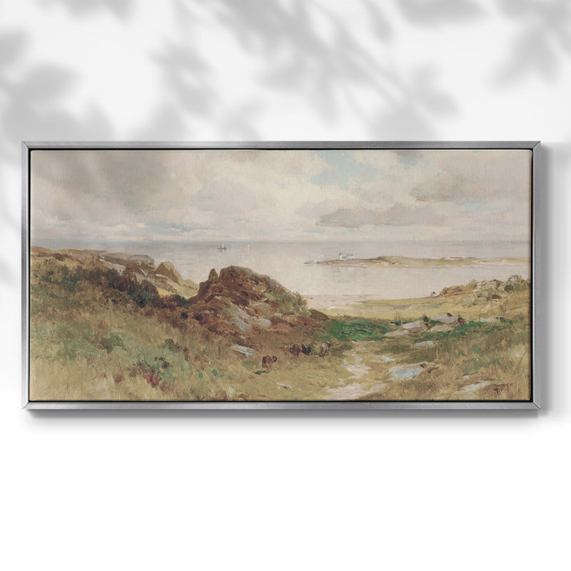 Paysage, série DC DCXIV, toile tendue avec châssis, prête à être accrochée, Argent argent, H 21 po x l 41 po