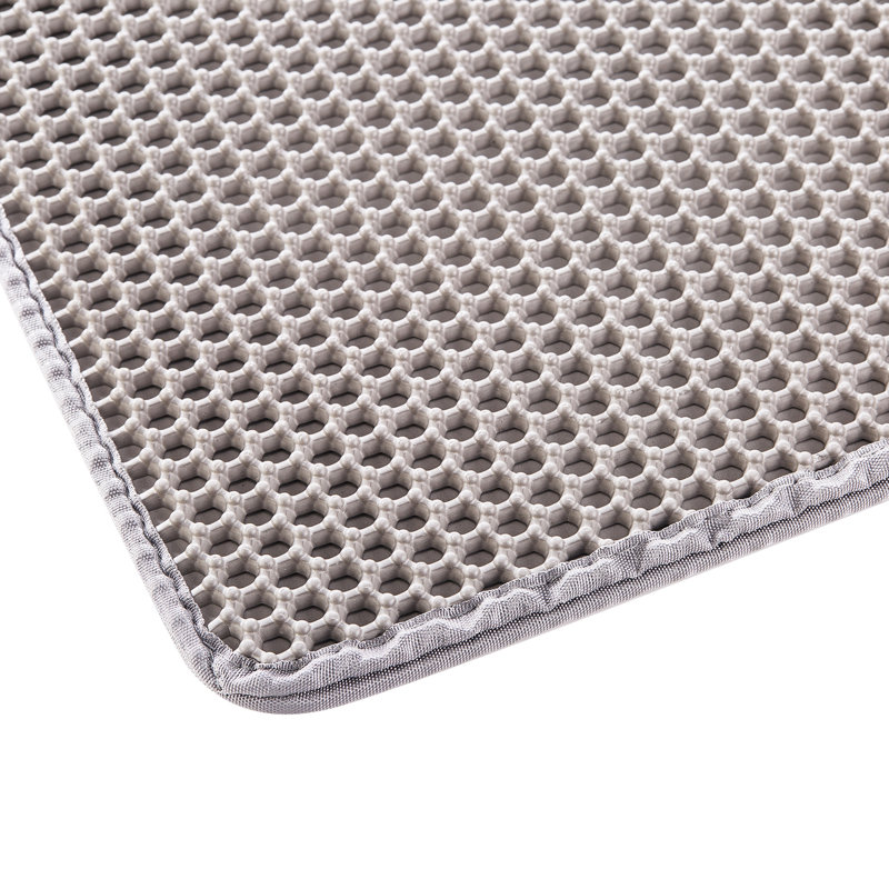 Tapis de litière à double couche 30 x 24 po, antidérapant, imperméable, idéal pour les chats âgés, intérieur gris