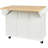 5-Wheeled Kitchen Cart With Storage And Modern Design Island Removable Shelves, Drop & 3 Drawers, White-681782422
