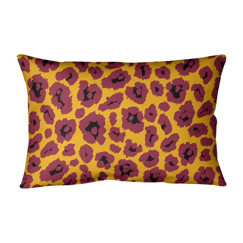 Animal Print Reversible Pillow Cover, Faux Suede, Yellow/Orange, Pillow Cover Only - No Insert