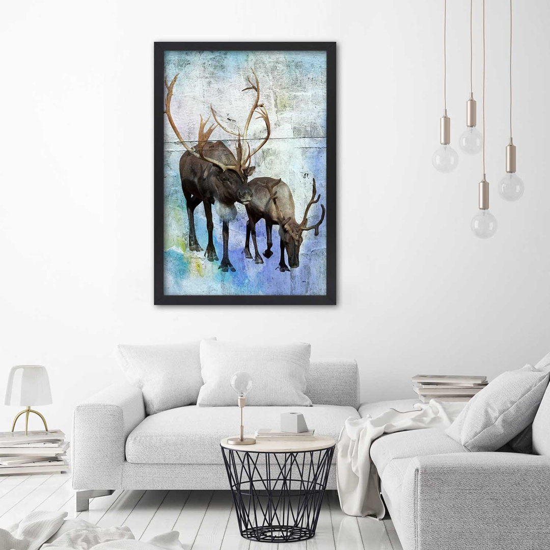 Gerahmtes Poster Deer and Reindeer