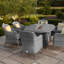 Dantee Oval 6 Oval Dining Set with Fire Pit - 180cm Long 