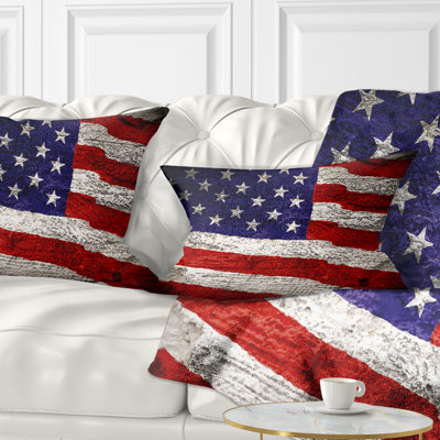  Coussin lombaire abstrait à grand drapeau américain