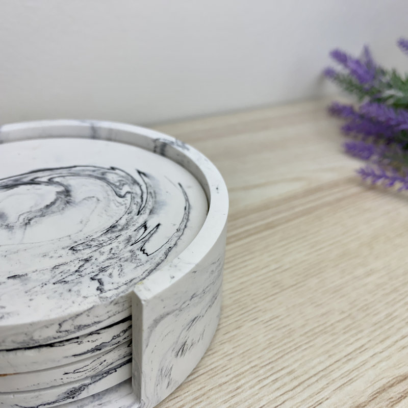 Stoneware Round 4 Piece Coaster Set