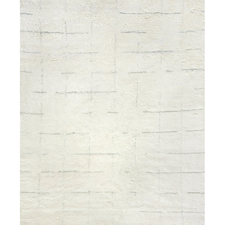 Moroccan Wool Geometric Area Rug in Gray