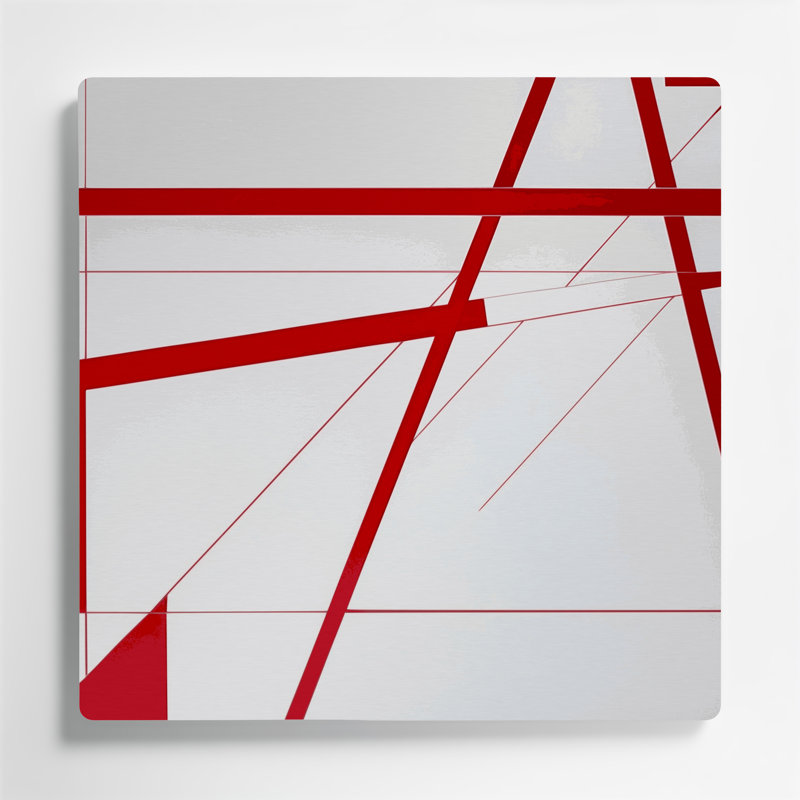 «Hard Edge» 17, art mural gris en métal, H 16 po x l 16 po