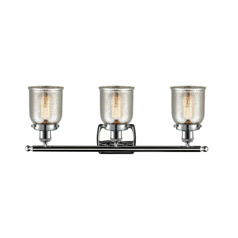 Éclairage pour meuble-lavabo 3 lumières 26 po Ballston Urban Bell, Argent mercuré plaqué, Chrome poli, DEL