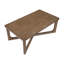 Table basse avec finition brune ton bois, plateau rectangulaire en bois massif et base en X, mobilier de salon moderne