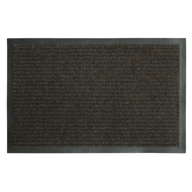 Tapis utilitaire en polypropylène nervuré noir l 18 po x L 28 po, Brun