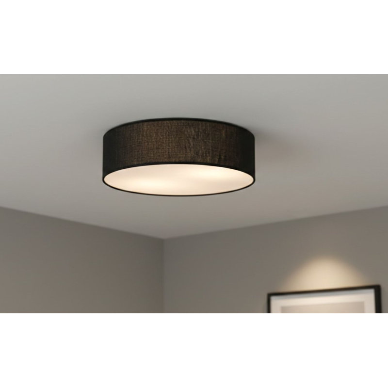 Linen Flush Mount, Black