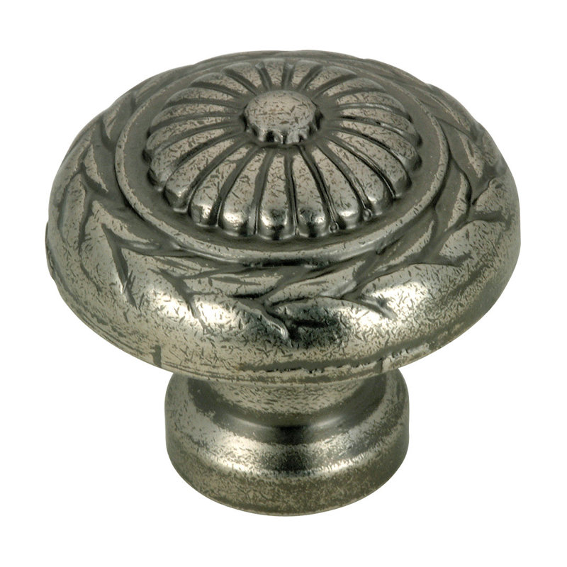 Louis XV 31/32" Diameter Round Knob, Pewter