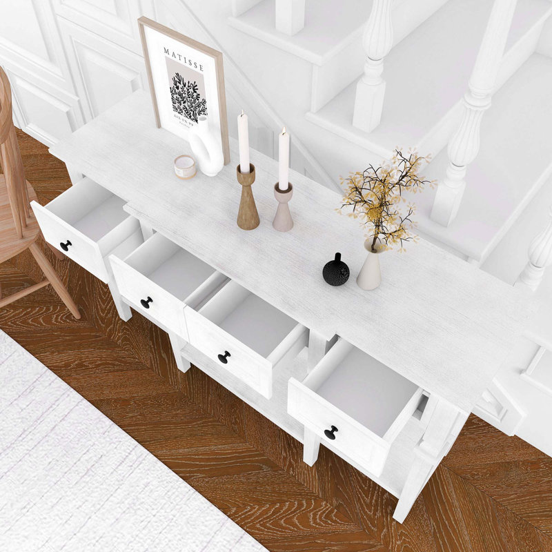Console de 48 po de long avec 4 tiroirs et 1 tablette inférieure pour le couloir d'entrée