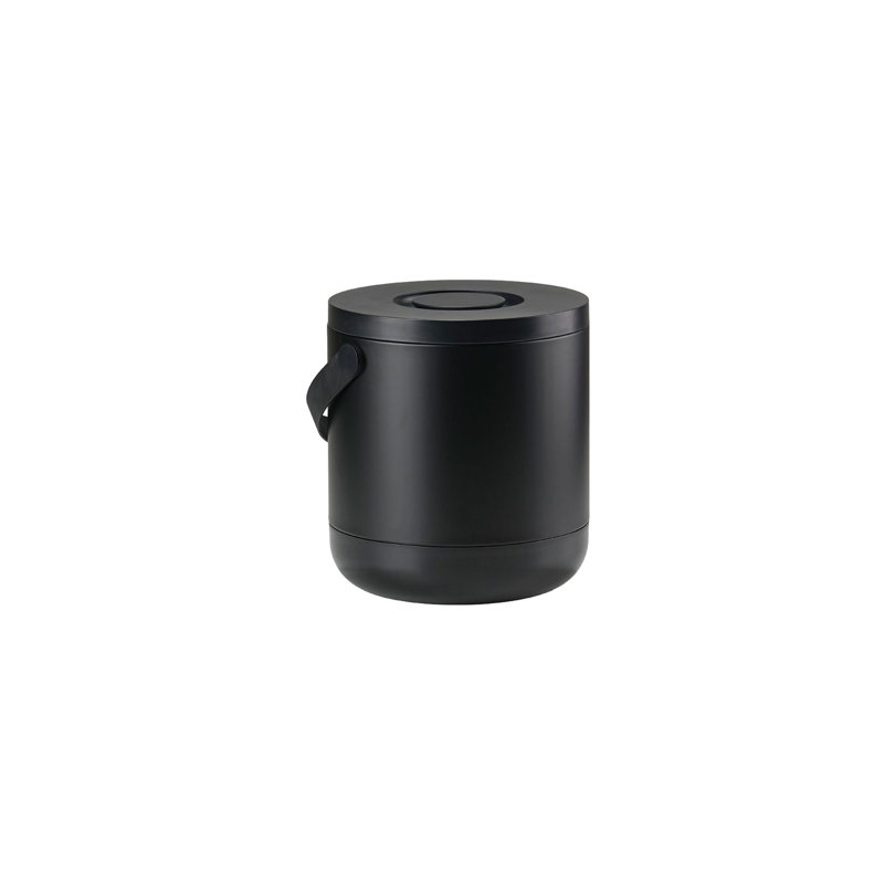 Plastic Manual Lift Kitchen Trash Can, 15 L, Black