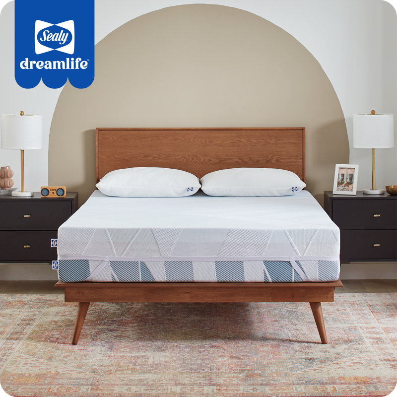 Sealy Dreamlife Medium Gel Memory Foam Mattress Topper with Cooling Cover, California King, 3"
