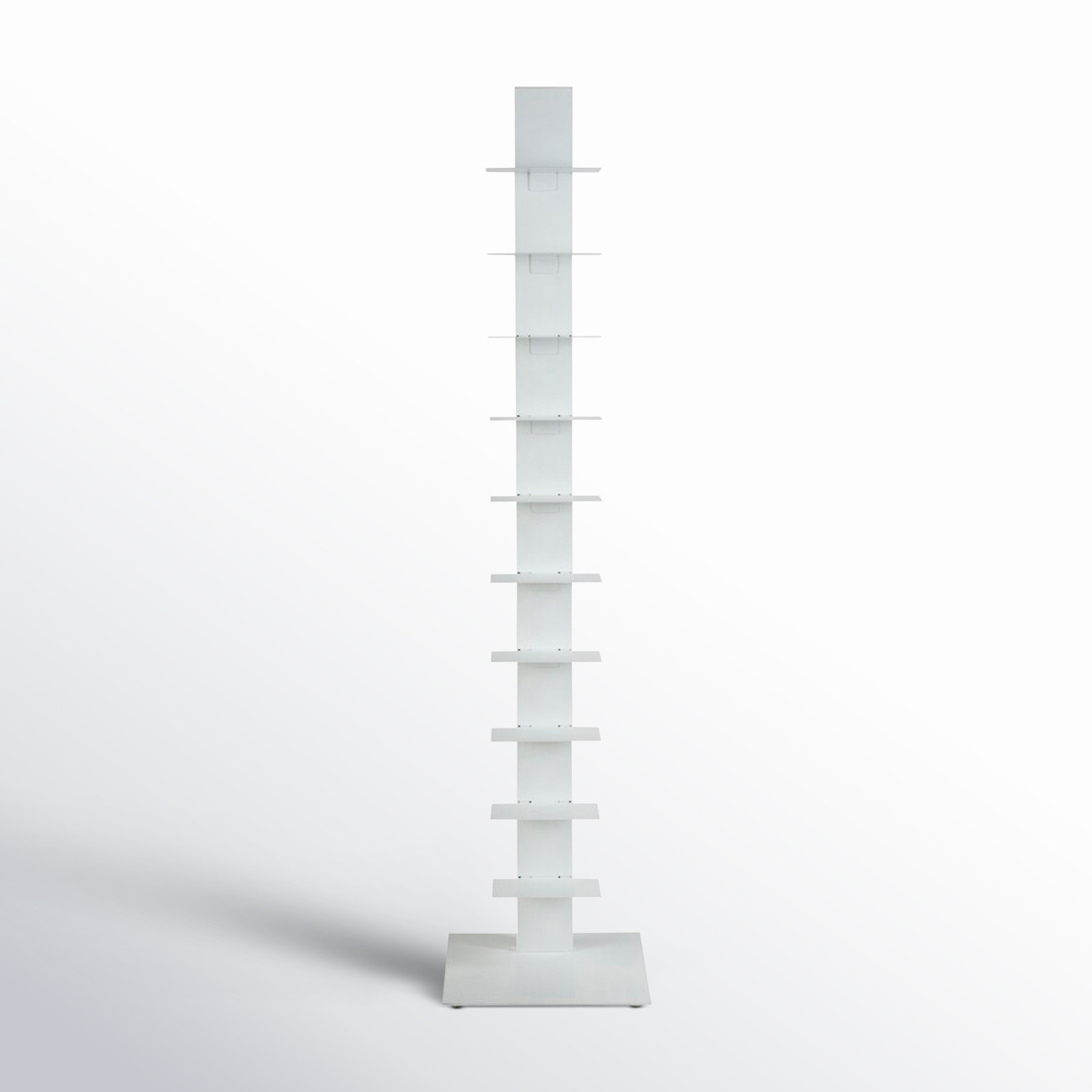 Ajax 60" H x 13.8" W Steel Bookcase, White