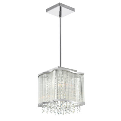 Luminaire suspendu tambour 10 po chromé pour îlot de cuisine, couloir ou chambre à coucher - luminaire glam 3 lumières avec culot G9