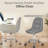 Modern Grey  Armless Upholstered Office Chair with Wheels – Adjustable Height Mid-Back Swivel Desk Chair for Home Office, Makeup Vanity, Study, and Small Space – Padded Computer Chair with Casters, Metal Base, 250 lbs Capacity-1495150239