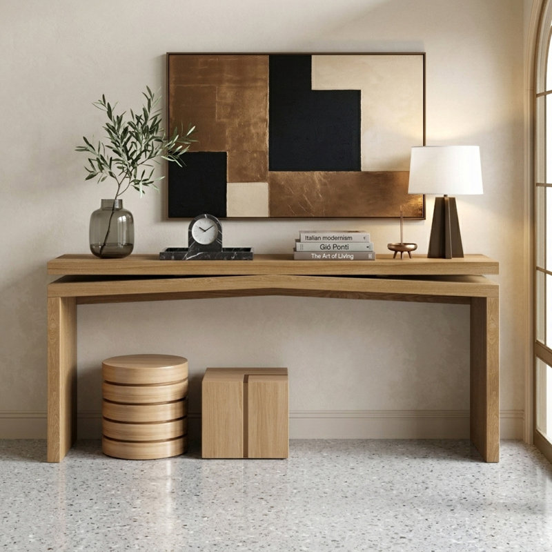 Console en bois, Brun antique