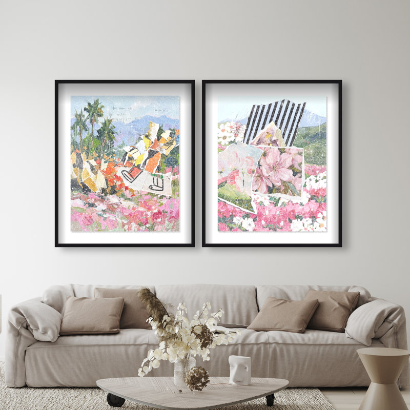 Tropic Bloom Set Shadowbox Landscape & Nature Print by Oliver Gal, Black Frame, 16 x 20, 37.5"H x 46.5"W, Black Shadowbox