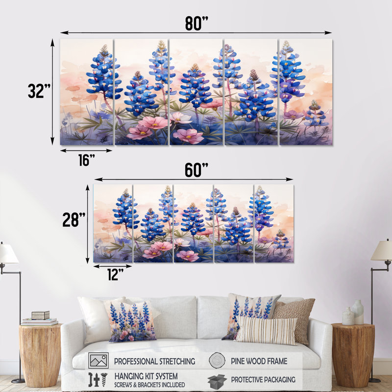 Ensemble de salon Blue Bonnets, H 32 po x l 80 po
