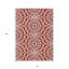Tapis intérieur / extérieur 10 pi x 14 pi beige et ivoire à motif de médaillon floral lavable