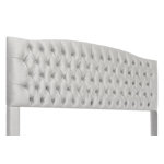 Elle Decor Celeste Tufted Upholstered Padded Headboard with Contemporary Button Tufting, Soft Linen-Textured Fabric
