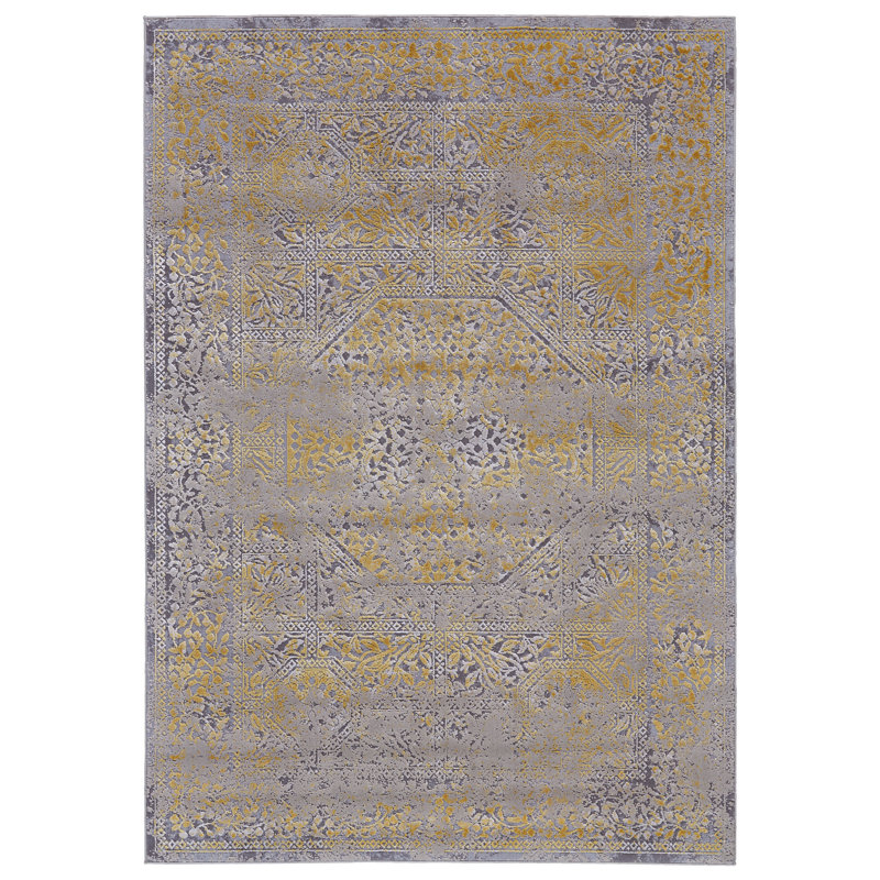 Tapis oriental doré / sable, Rectangulaire : 12 pi x 15 pi