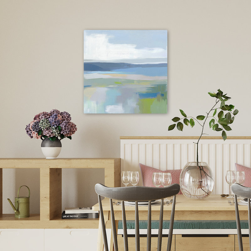 (Gc005-A) Quiet Cove I, art contemporain, H 18 po x l 18 po