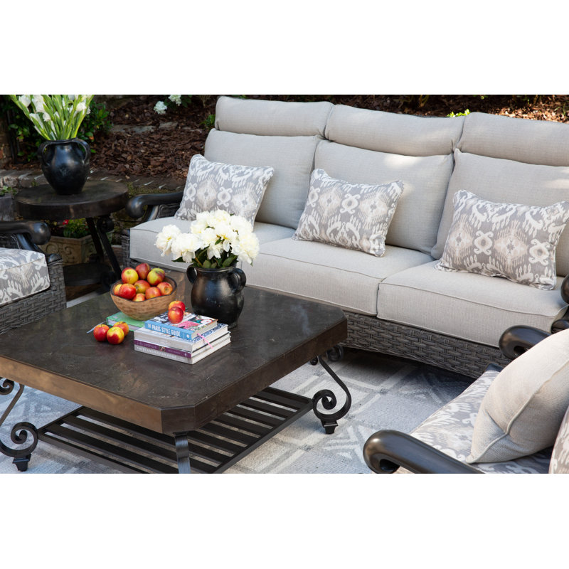 Davenport Outdoor 3 - Seat Patio Sofa, Nurture Pebble