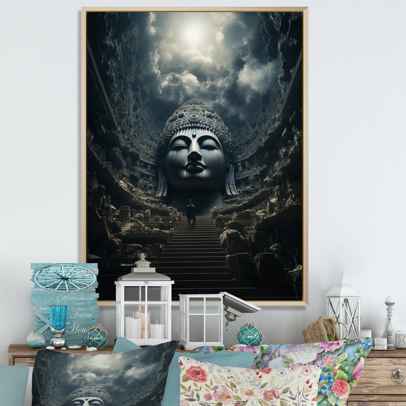 Lexandra Hinduisim Celestial Pathway sur impression sur toile, H 32 po x l 16 po x P 1 po, Cadre naturel flottant