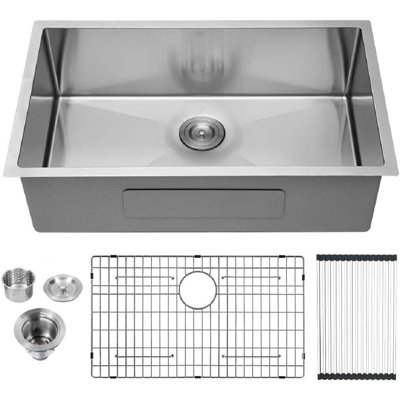 32'' L Undermount Single Bowl Stainless Steel Kitchen Sink