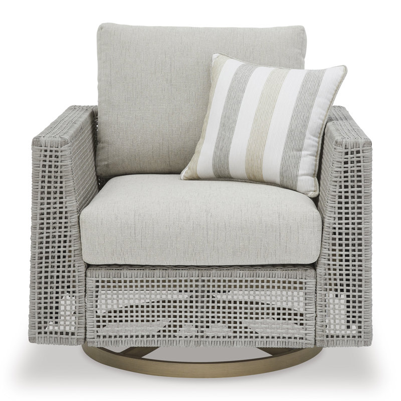 Fauteuil pivotant d'extérieur avec coussin Seton Creek