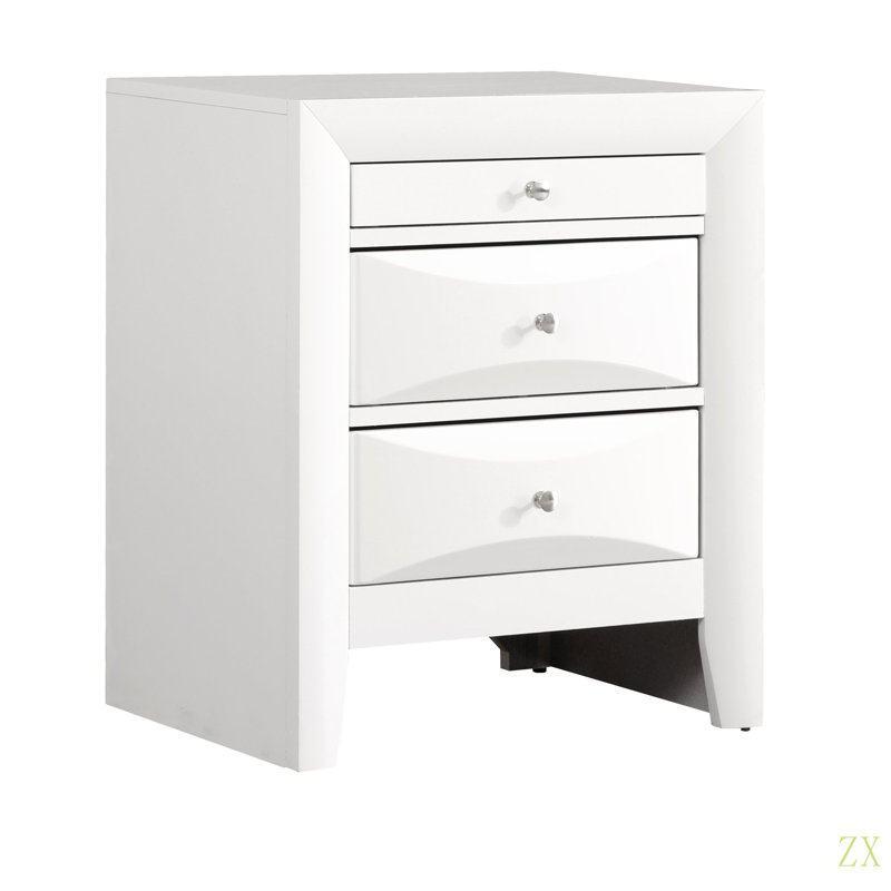Table de chevet élégante et contemporaine, Blanc