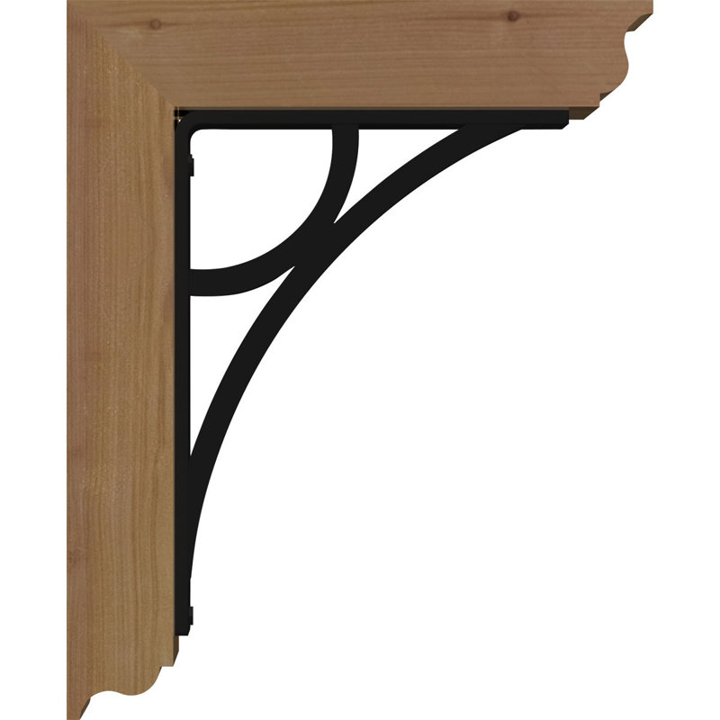 Galveston 4" Triple Brace Ironcrest Bracket, 14"H x 11 1/2"D, 3 1/2"W x 2"T Western Red Cedar (Smooth)
