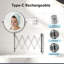 Round Chrome Metal LED Lighted Magnifying Extension Wall Mounted Bathroom Vanity Makeup Mirror-1235222239