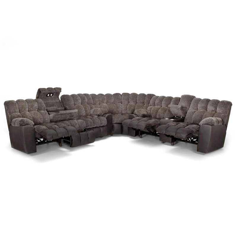 Healy Upholstered Reclining L-Shaped Sectional Reversible