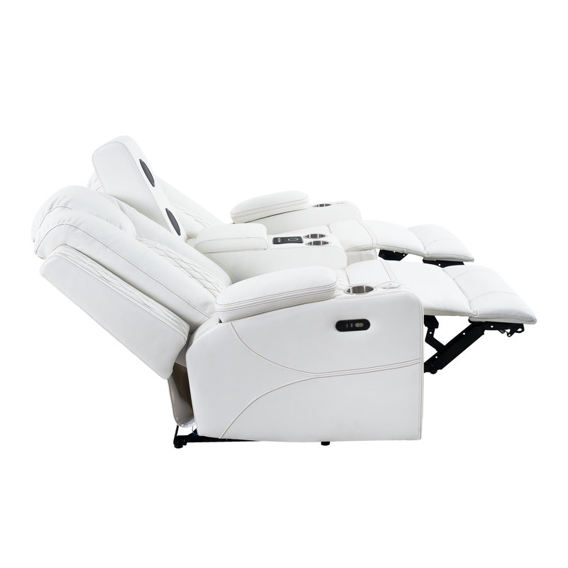 Home Theater Recliner Chair – Bluetooth Speakers, Wireless Charging, Power Recline, Adjustable Headrest, Led Lighting, Cup Holders & Premium Faux Leather For Ultimate Comfort