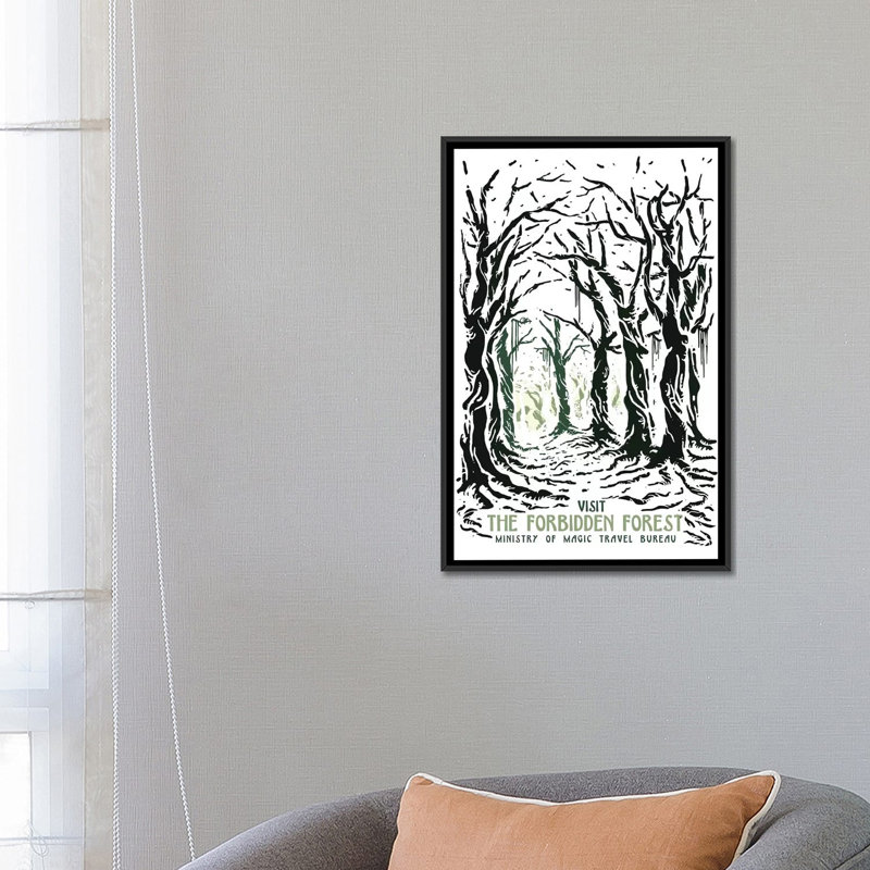 « visit the forbidden forest », reproduction d’impression sur toile, H 26 po x l 18 po x P 1,5 po, Toile avec cadre noir