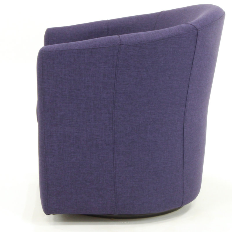 Hansell Upholstered Swivel Barrel Chair, Jitterbug Amethyst