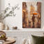 «Man Walking Dog with Orange Umbrella in Rainy City», art mural sur toile-1065955572