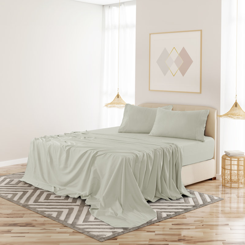 Ensemble de draps en microfibre 6 pièces Lux Decor, Ensemble de draps pour lit simple TG + 1 drap-hous, Vanille