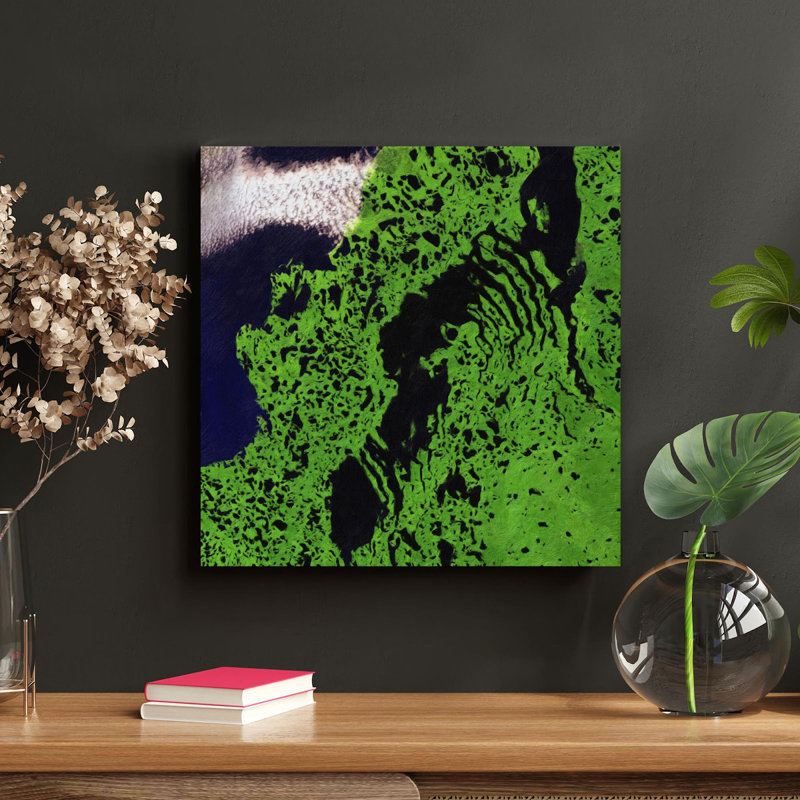 Illustration de gazon sur gazon - Reproduction d'art graphique rectangulaire sur toile tendue 1 pièce, H 32 po x l 32 po