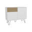 Console Tori de 39 po de largeur avec deux armoires, un tiroir et quatre tablettes, blanc - chêne naturel